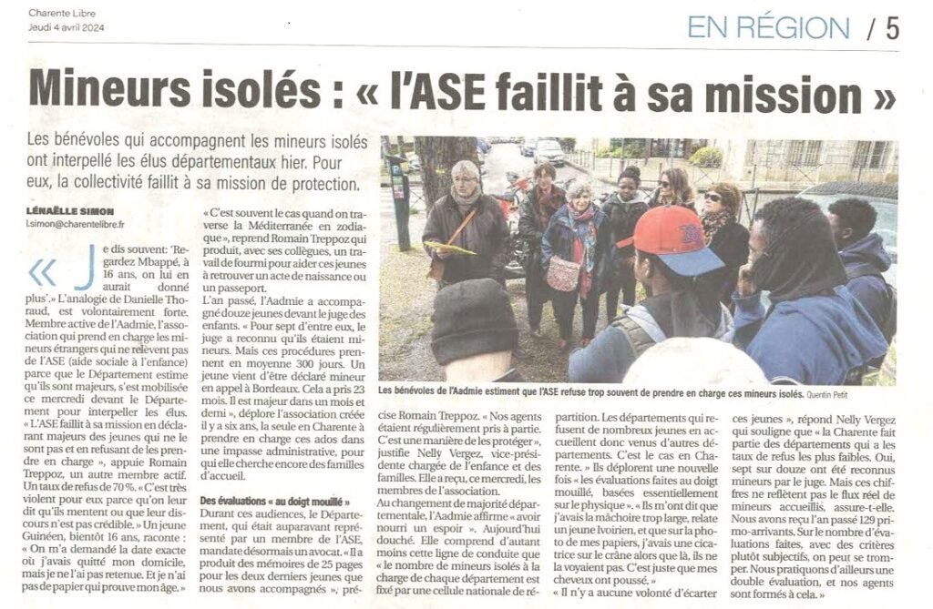 Article La Charente libre du 24 04 24